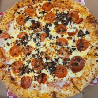 One Large Pizza with Two Toppings & Eight Wings