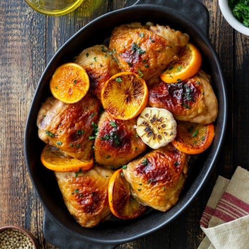 Orange Flavored Beef or Chicken.