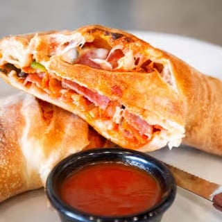 Chicken pesto calzone