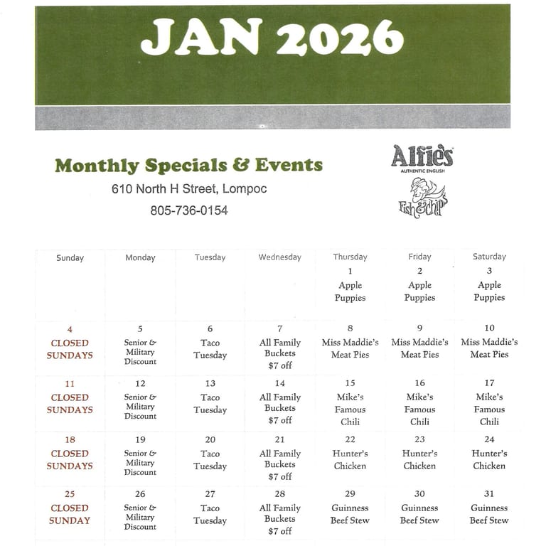 Open 11am-8pm Mon thru Saturday. CLOSED Sundays. 