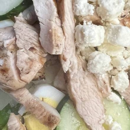 Grilled Chicken over Greek Salad.