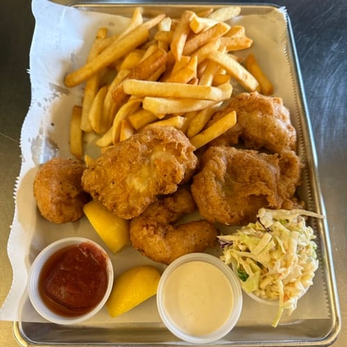 Fish & Prawn Combo with Choice of Side.