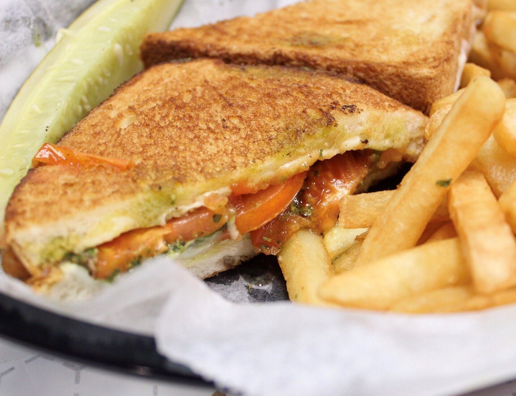 Caprese Grilled Cheese Sandwich.