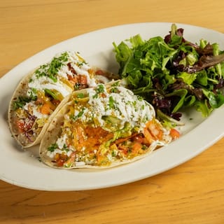 Grilled Salmon Tacos with Curry Slaw