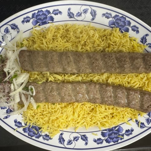 Beef Kofta Kabab with Chicken Shawarma Platter.