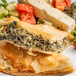 Spinach Pie with Greek Salad