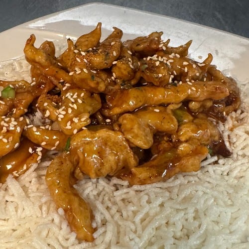 Peach Schnapps Sesame Chicken.