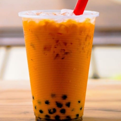 Thai Ice Tea with Boba - Tra Sua Thai Lan Tran Chau.