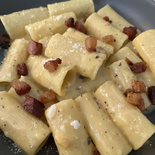 Rigatoni Carbonara.