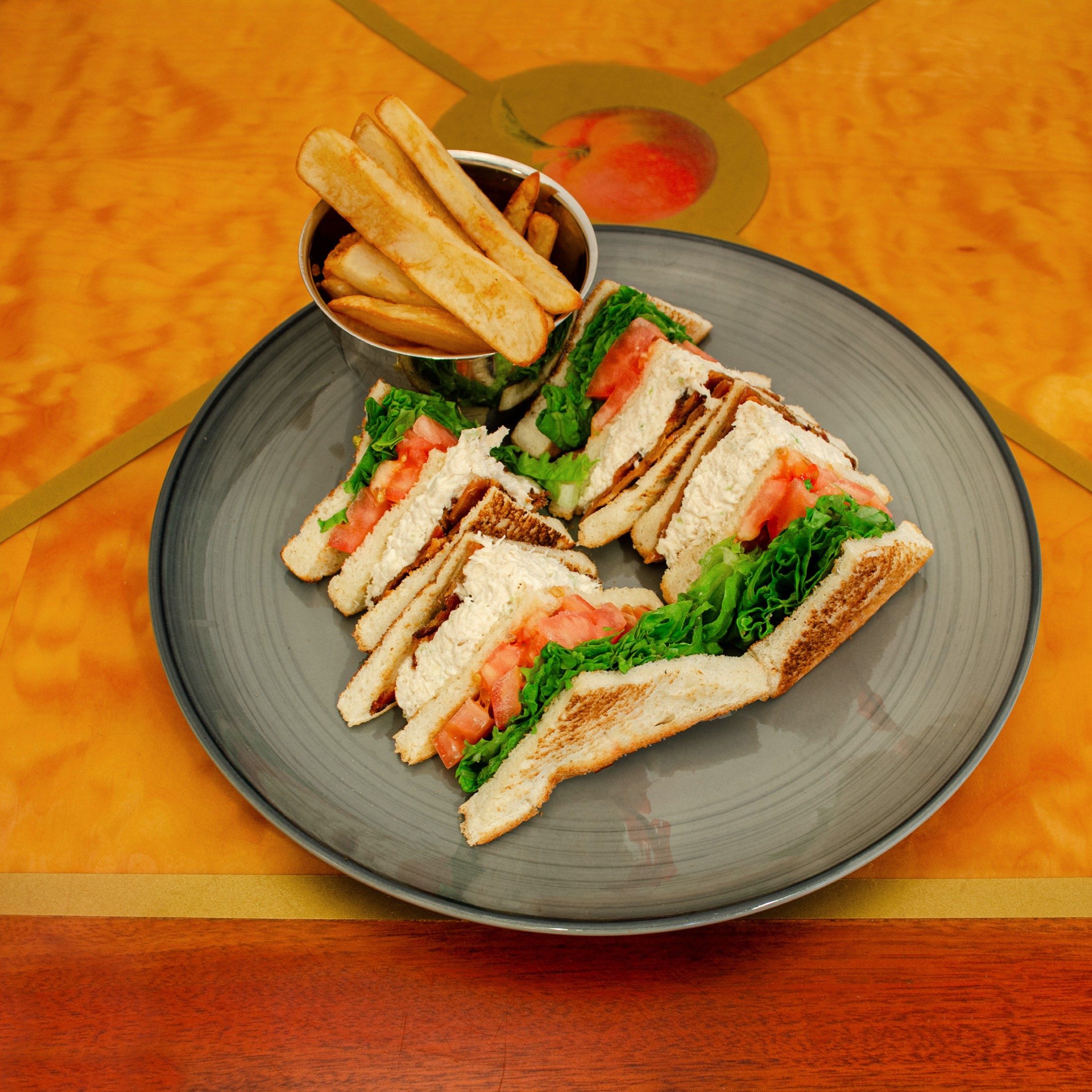 Chicken Salad and Bacon Triple Decker.