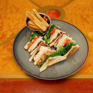 Chicken Salad and Bacon Triple Decker