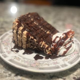 Chocolate Cake with Peanut Butter Ice Cream