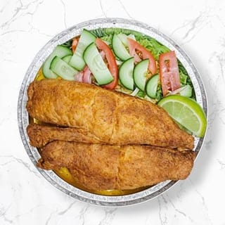 Catfish Over Salad