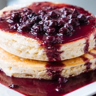 Vegan Pancakes (2 Pieces) & Blueberry Sauce
