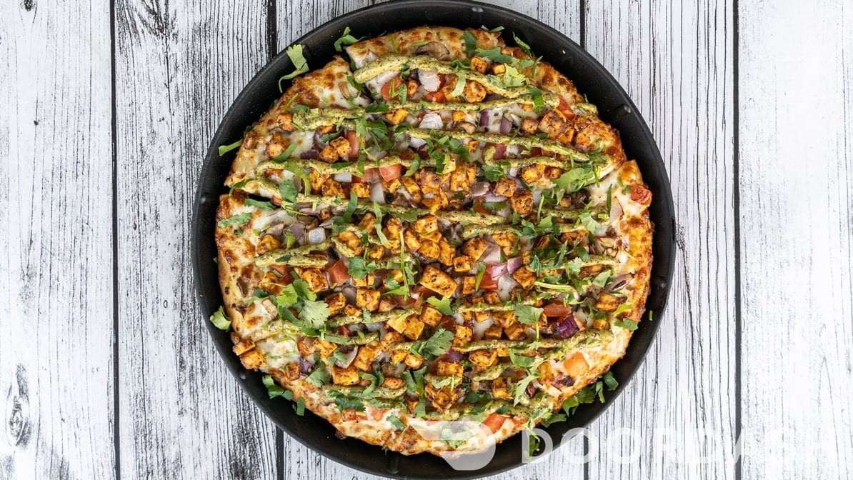 Lemon Pepper Paneer Pizza.