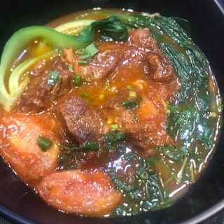 Tomato Beef Brisket Noodle Soup