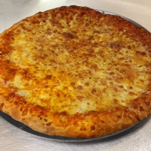 Wisconsin Five Cheese Cheesy Pizza.