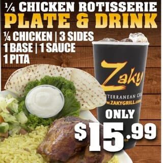Chicken Rotisserie Plate & Drink