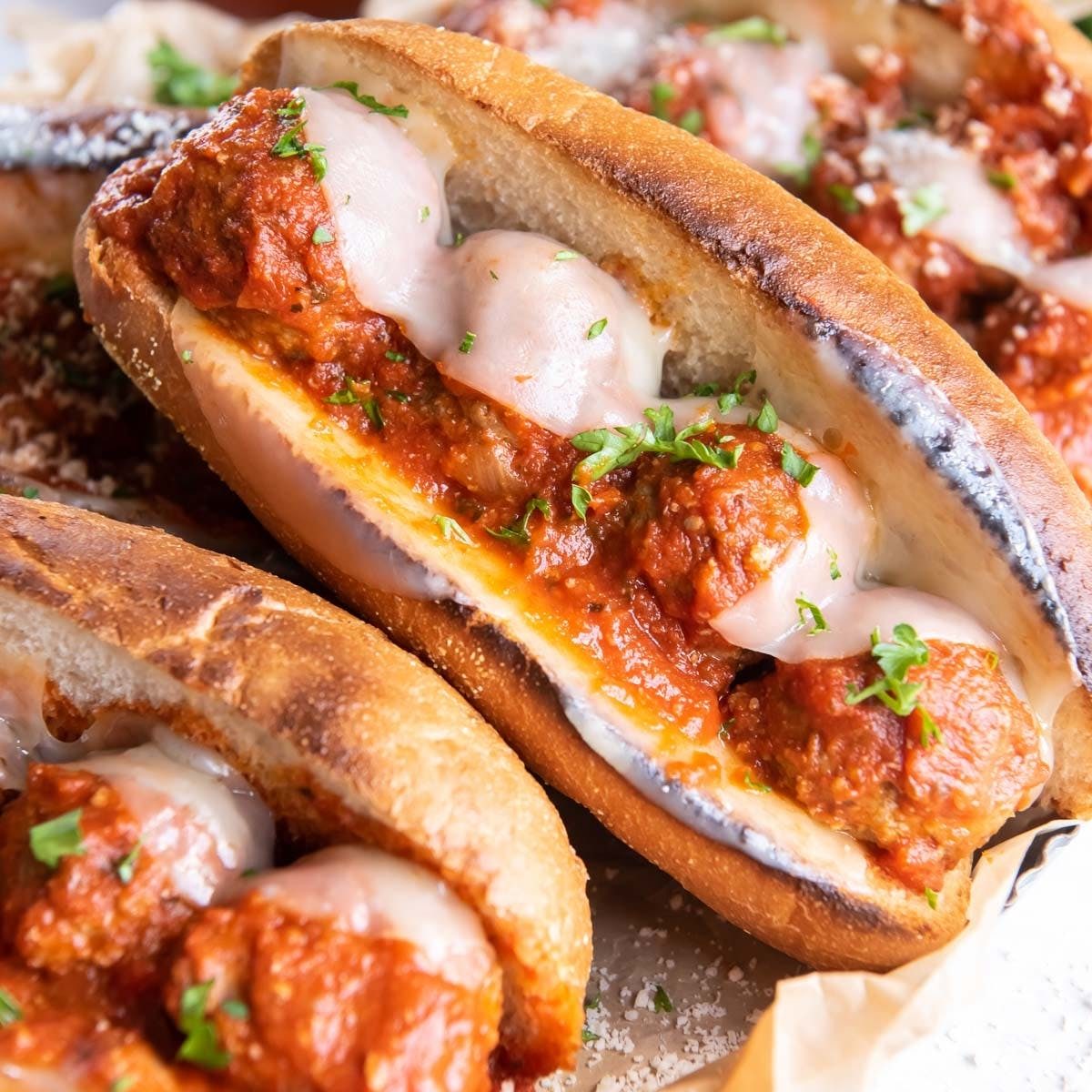 Meatball Parmigiana Sub.