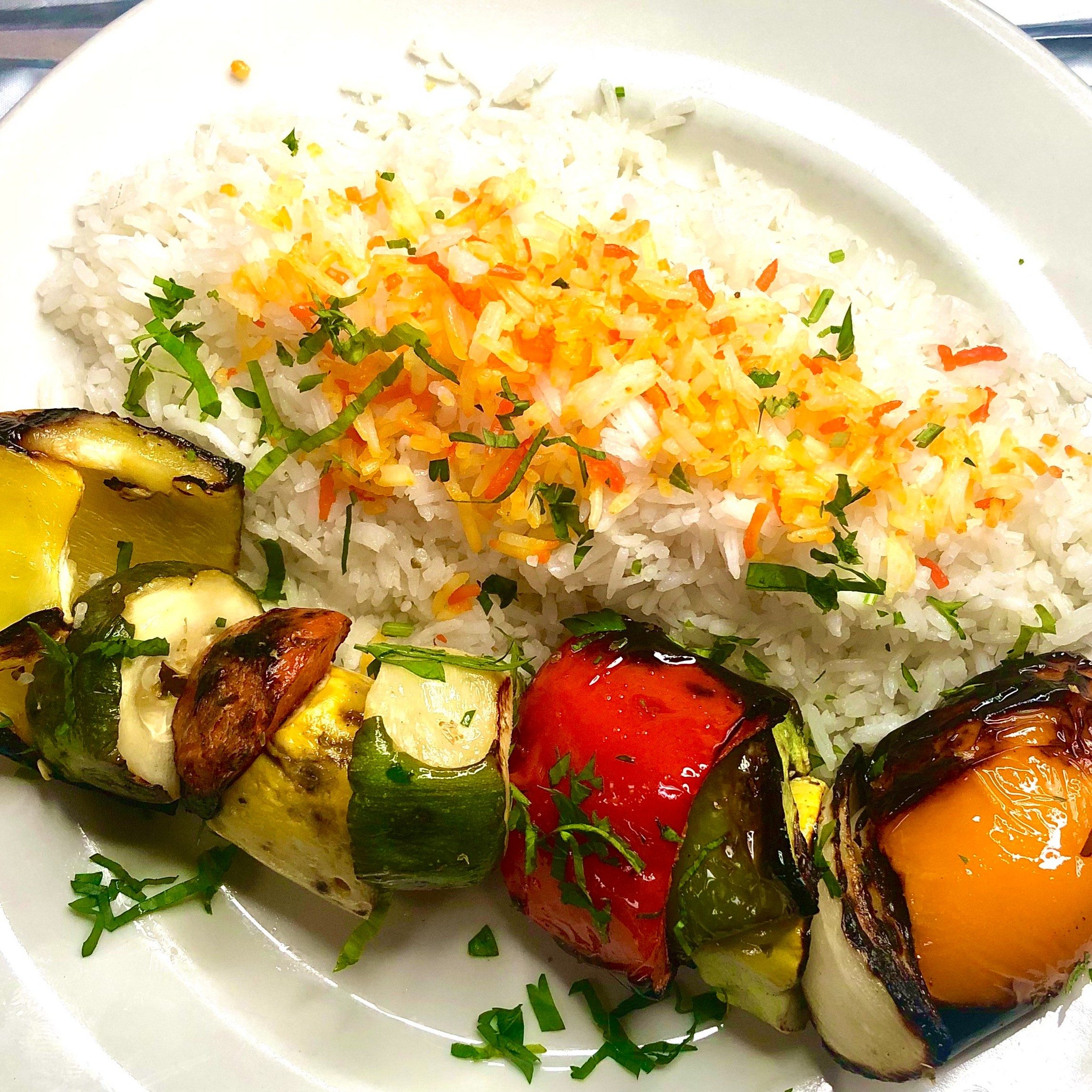 Vegetable Kebab Plate.