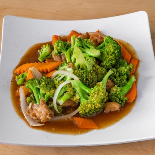 Broccoli Beef or Chicken.
