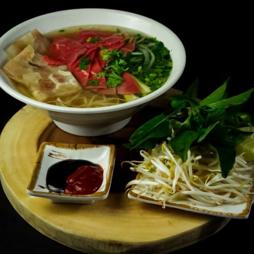 10 Rare Steak & Tendon Noodle Soup.