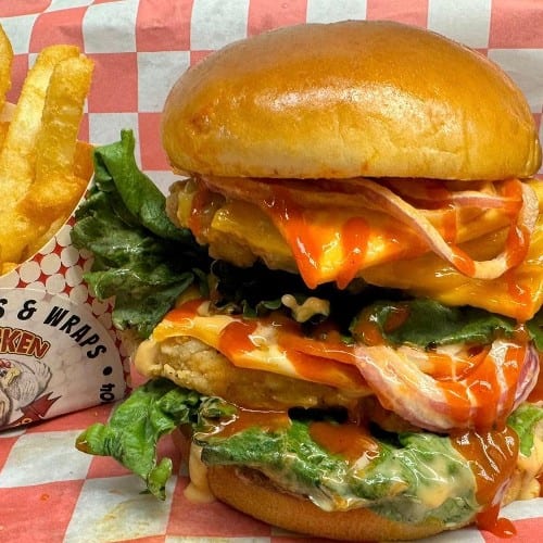 Double-Decker Spicy Chicken Sandwich Meal.