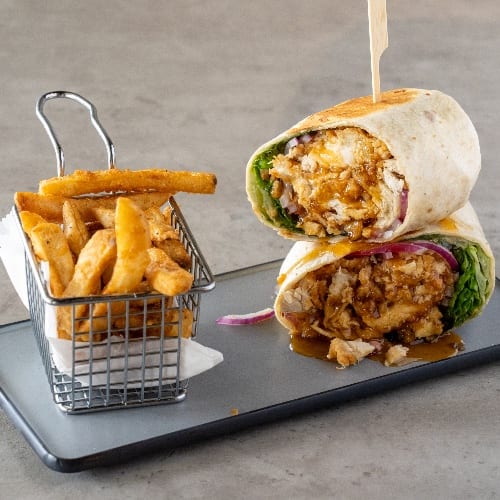 Stinga' Wrap with Fries.