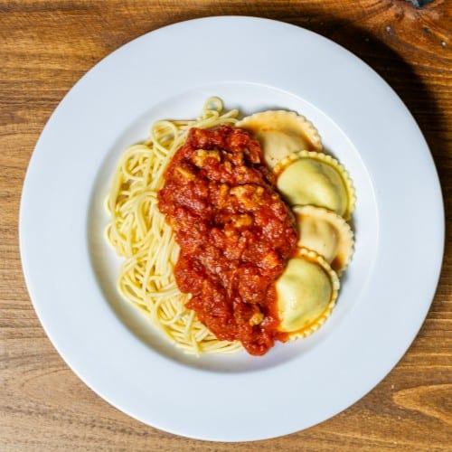 Ravioli & Spaghetti.