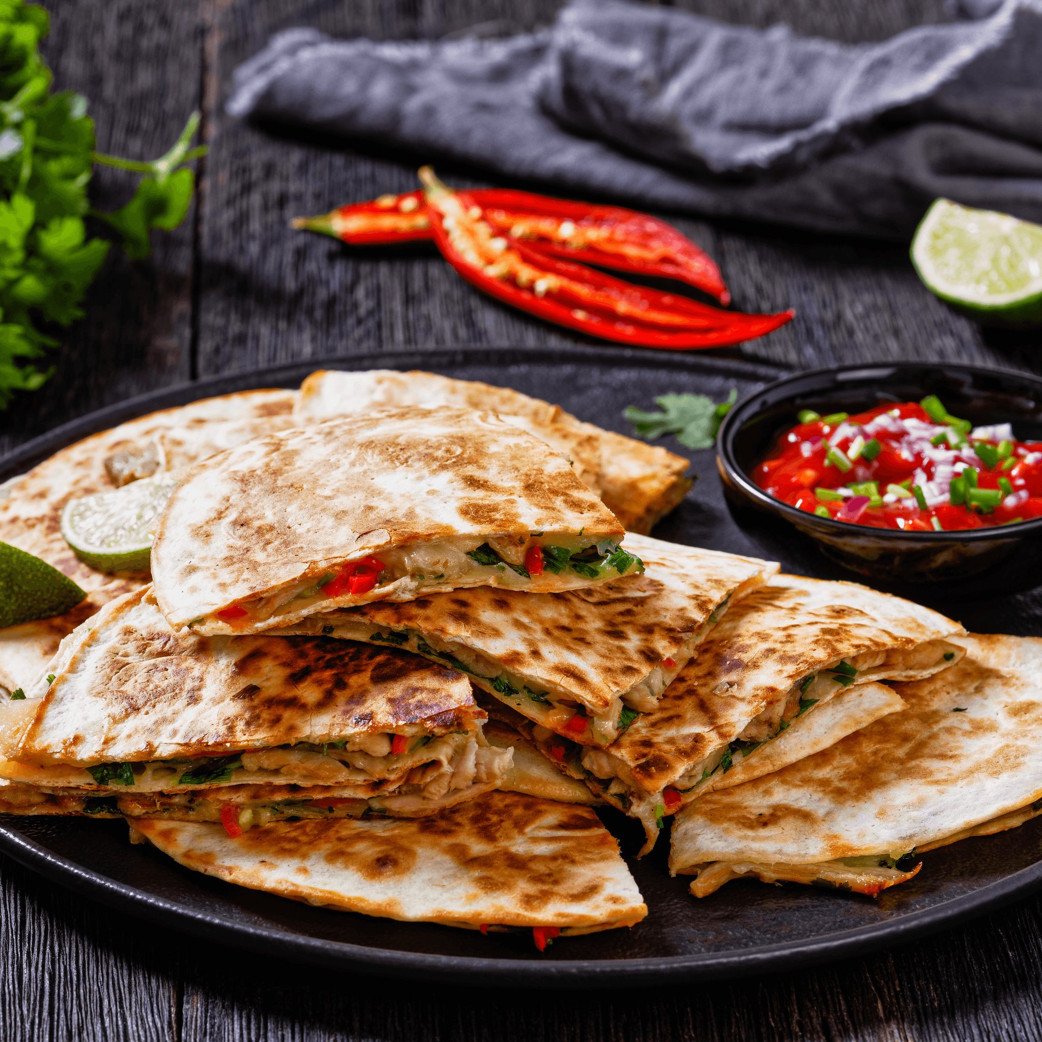 Barbecue Chicken Quesadilla.