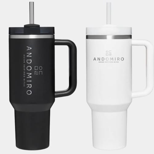 Black Andomiro Sip and Save cup.