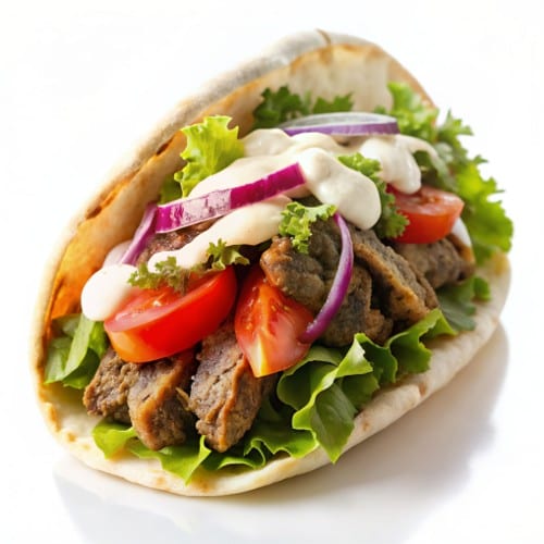 Kabob Sandwich Afghan Entree.