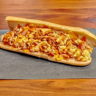 Hungry man breakfast sandwich