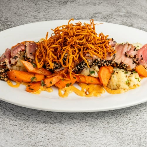 Pan Seared Tuna Steak.