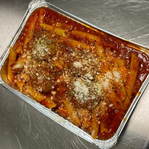 Pasta With Meatballs Or Sausage.