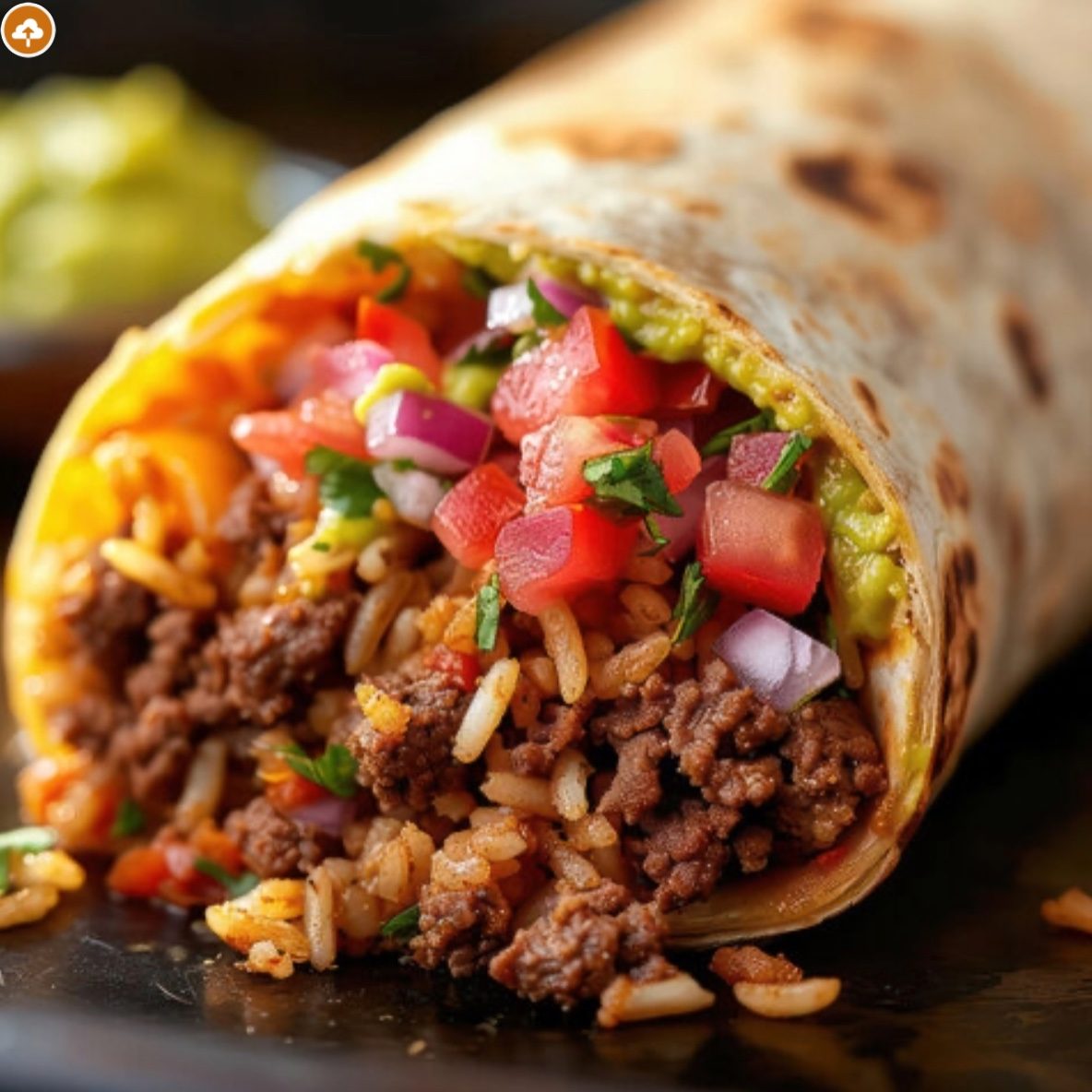 Ground beef  Burrito.