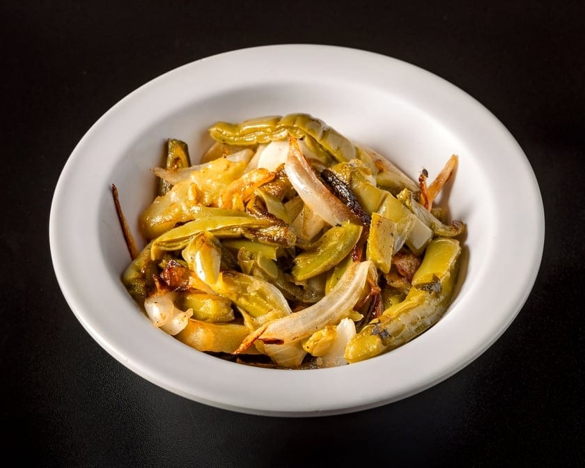 Grilled Onion & Nopales (Cactus).