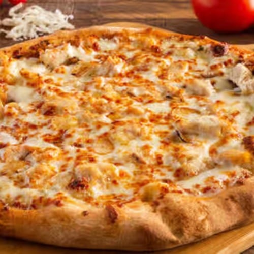 Garlic Chicken Alfredo Pizza.