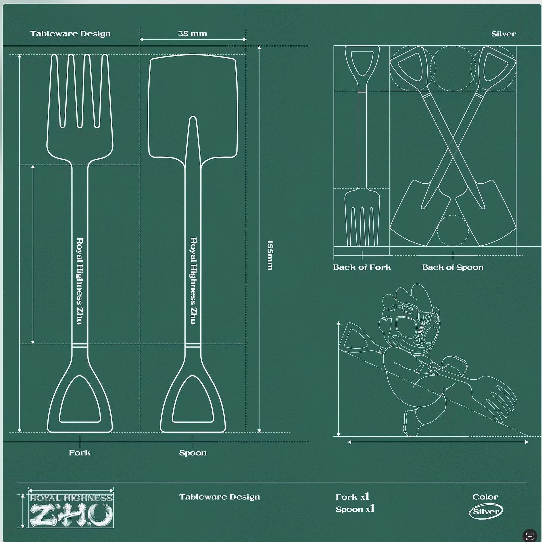 Excavator Treasure Feast with Digging Fork and Shovel 工兵宝铲.