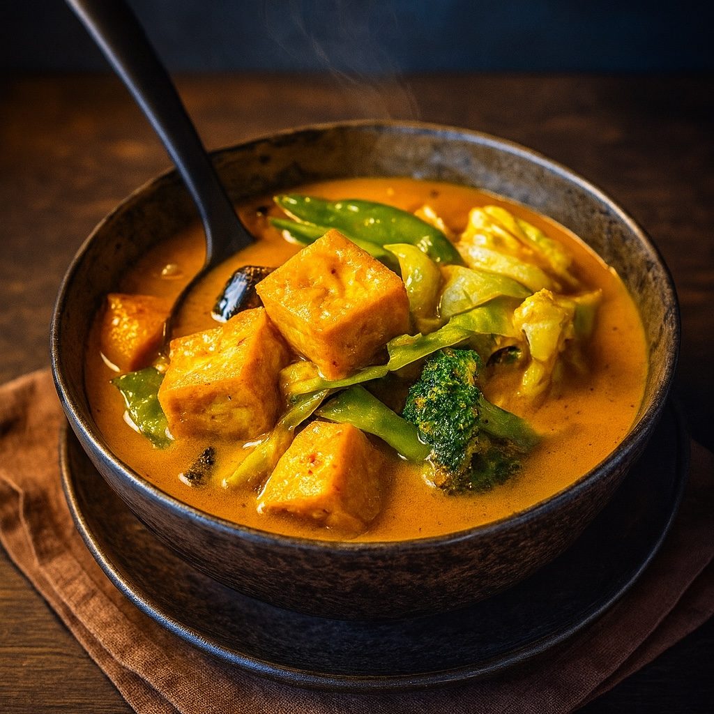 Tofu and vegetables curry.