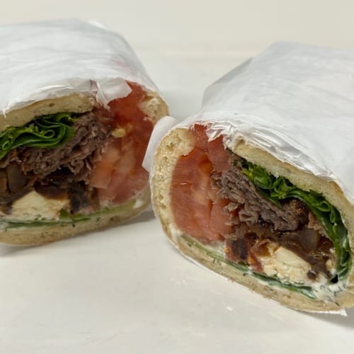 Mediterranean Roast beef Pita Wrap.