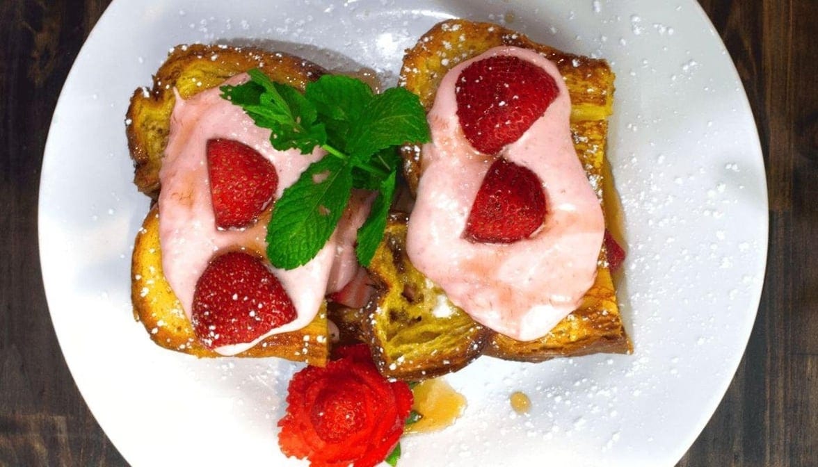 Stuffed Strawberry Cream Cheese French Toast.