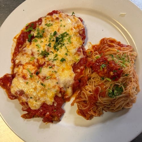 Grilled Chicken Parmigiana - Dinner.