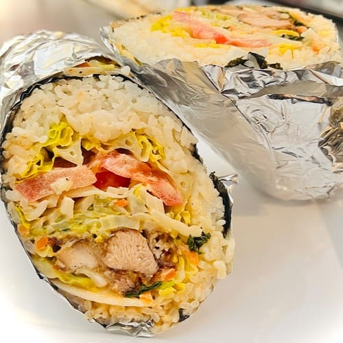 Nori Wrapped Fried Chicken Burrito (GF).
