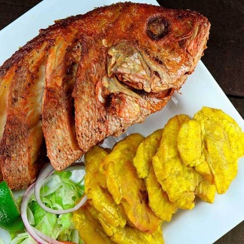 Whole Fried Red Snapper or in Garlic Sauce / Chillo Frito O Al Ajillo Entero.