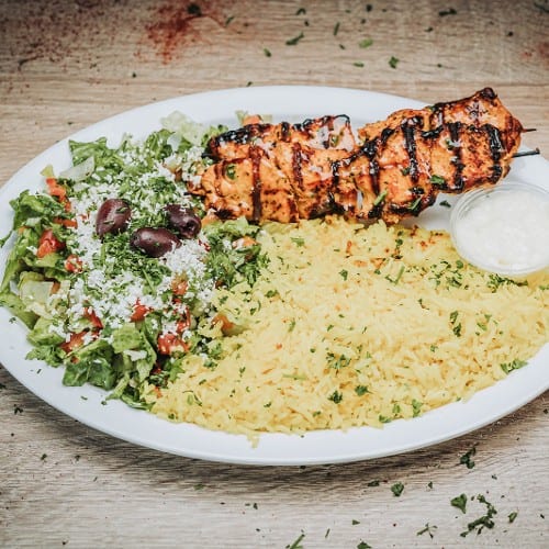 Chicken Kabob Platter.