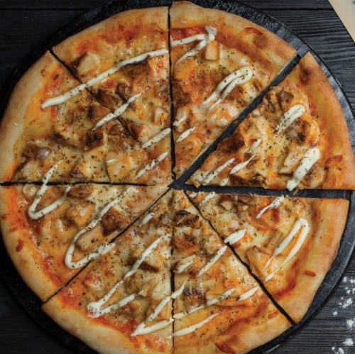 Buffalo Chicken - White Pizza.