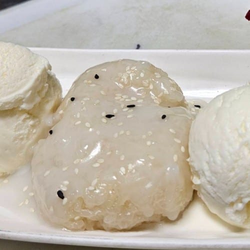 Thai Rice Pudding with Coconut Ice Cream.