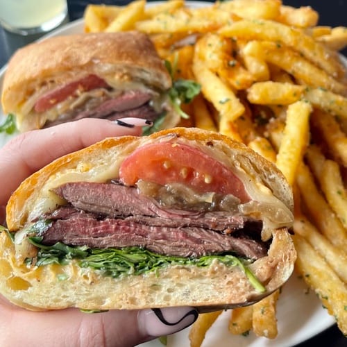 *Sliced Steak Sandwich.