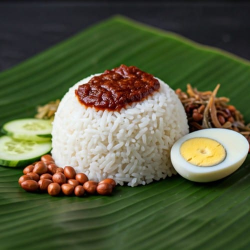 Lemak Rice (Nasi Lemak).
